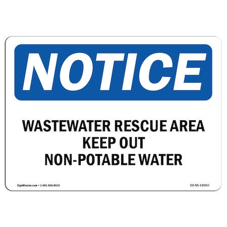 Signmission Sign, 7" H, 10" W, Rigid Plastic, Wastewater Reuse Area Keep Out Non-Potable Water Sign, Landscape OS-NS-P-710-L-18960